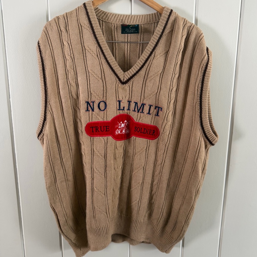 Bergati No Limit True Soldier Y2K Cable Knit Sweater Vest